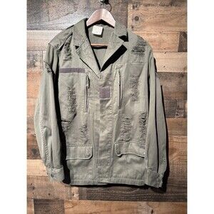Vintage Peace Army French Military Jacket Paris Mens One Size Green